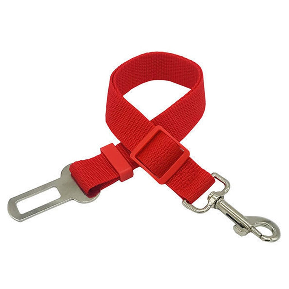 2Pcs Dog Seat Belt Adjustable Car Pet Safety Belt - Red