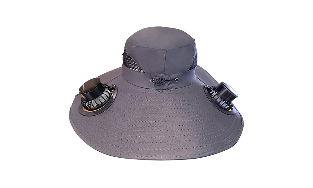 Solar Rechargeable Fan Hat Dual Fans for Fishing Camping Outdoor