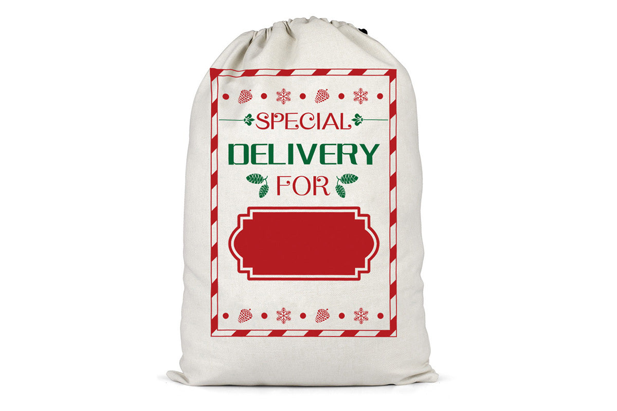 2Pcs Christmas Gift Canvas Bags Santa Sacks Drawstring Christmas