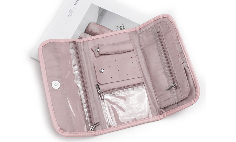 2 PCS Foldable Roll Up Earring and Jewelry Organizer Travel Bags