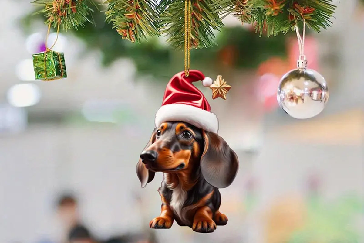 14Pcs Dachshund Dog Christmas Ornaments Xmas Tree Decor