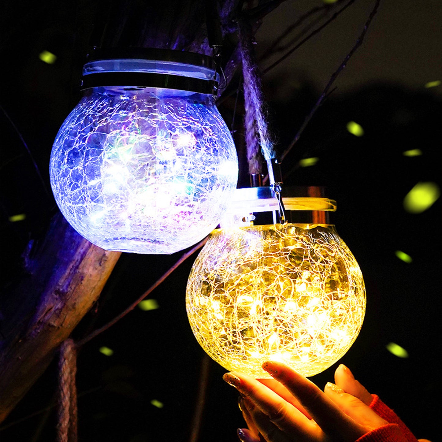 30LED Solar Light Hanging Outdoor Decoration Glass Bottle Lantern