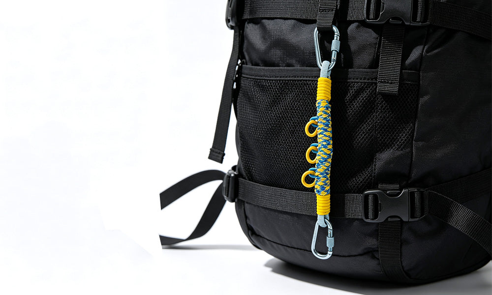 3 PCS Handwoven Paracord Backpack Gear Hanger Chains with Carabiners