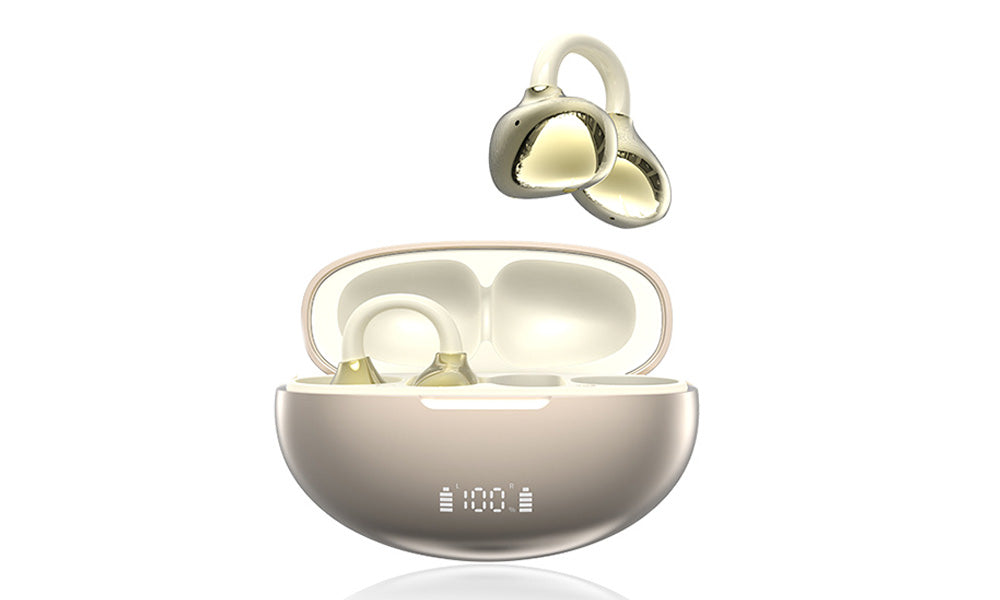 Bluetooth Open Ear Clip-On Earbuds Wireless Headphones for Sports