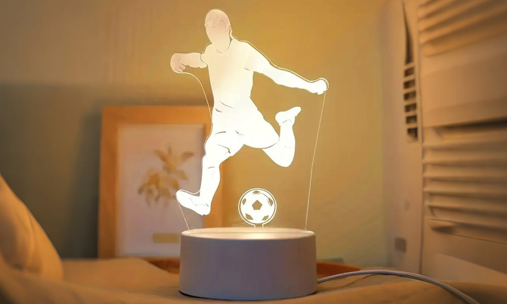 USB LED Sports Night Light Acrylic Table Lamp for Bedroom