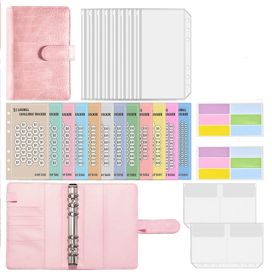 Budget Binder with Money Saving Challenge Cash Envelopes Planner Organizer Pink