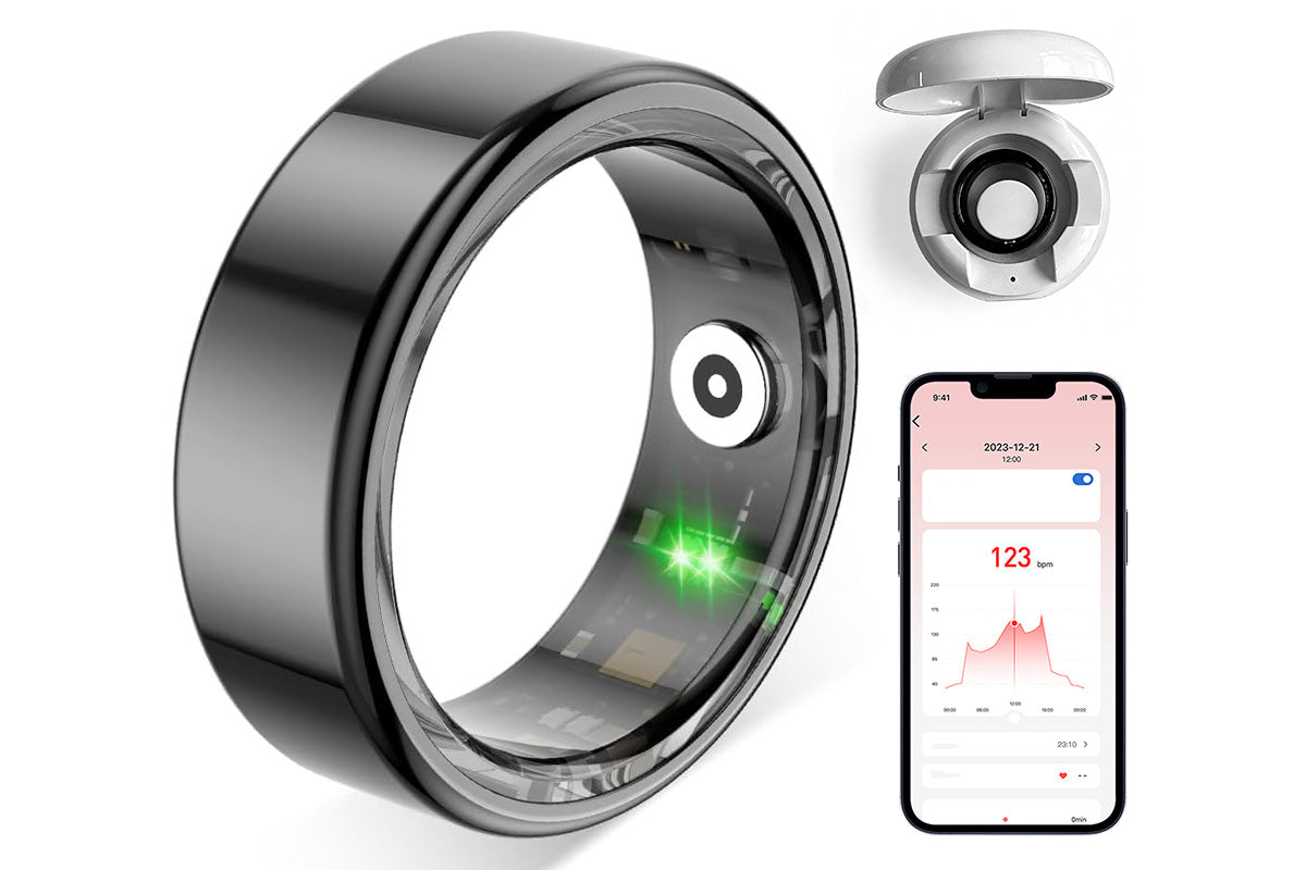 Smart Health Ring with Charging Case Sleep Tracking Waterproof