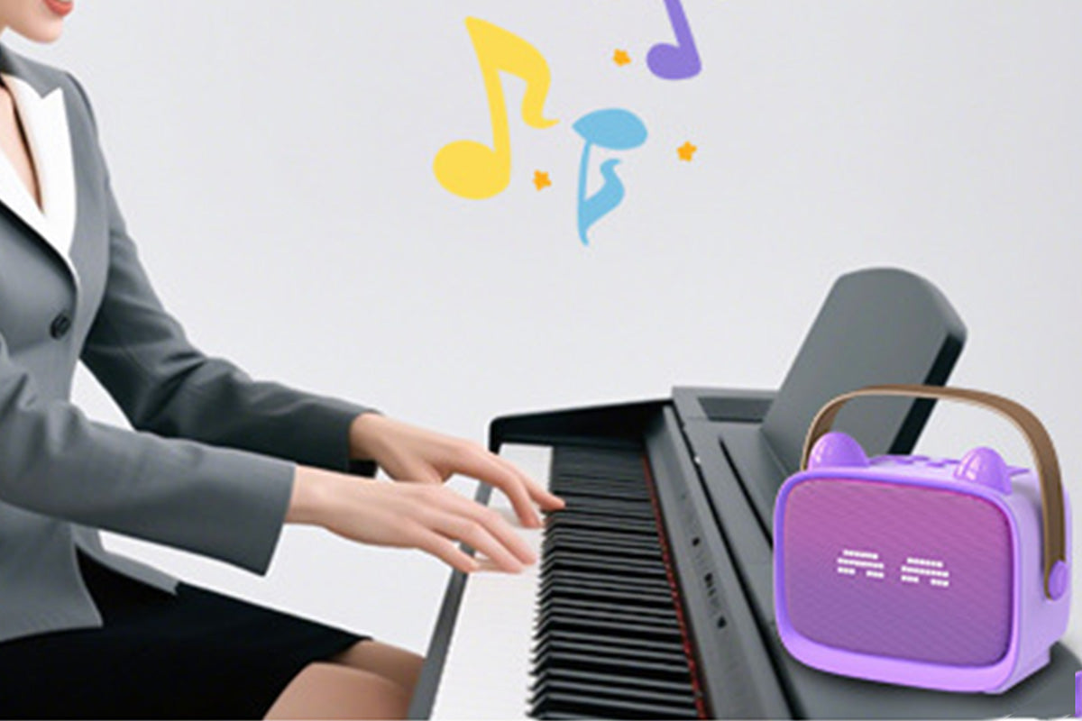 Mini Karaoke Machine with 2 Wireless Microphone Christmas Gift