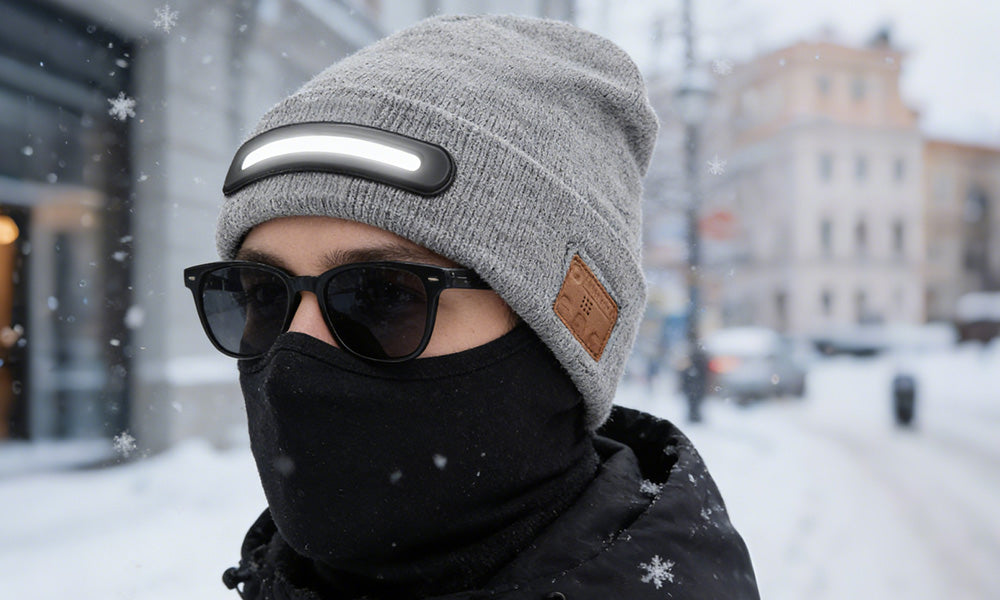 Bluetooth Music LED Beanie Hat with Headphones for Outdoor Activities