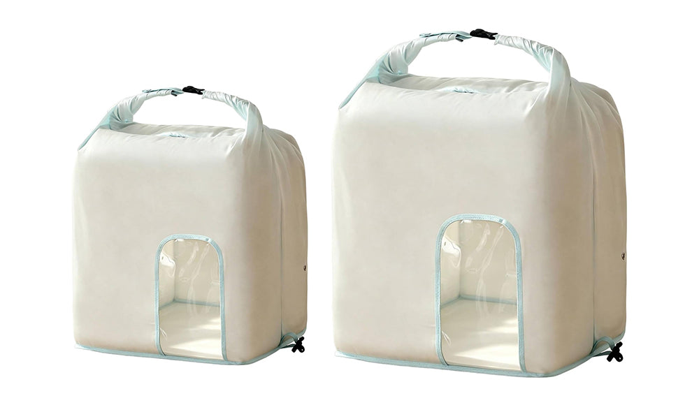 2 Piece Hand Compression Quilt Storage Bags with Valve and Clear Window