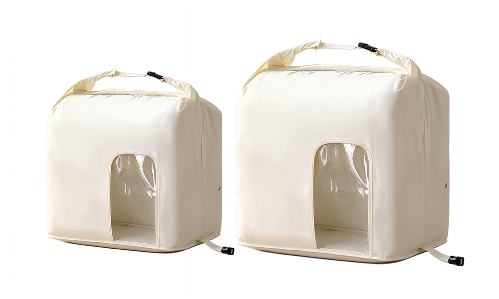2 Piece Hand Compression Quilt Storage Bags with Valve and Clear Window
