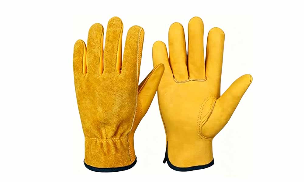 Cowhide Palm Wear Resistant Gardening Work Gloves