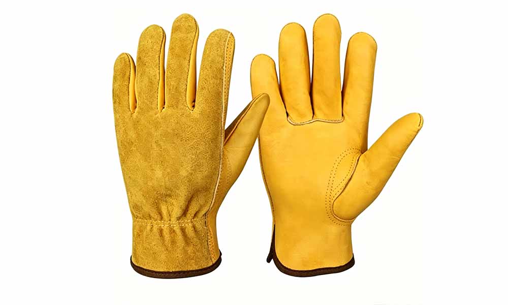 Cowhide Palm Wear Resistant Gardening Work Gloves
