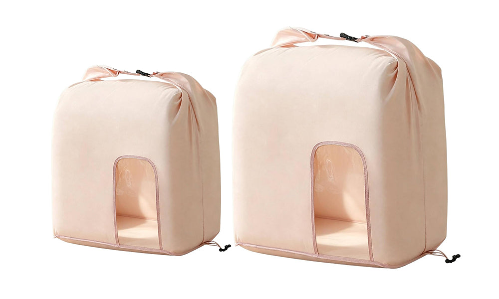 2 Piece Hand Compression Quilt Storage Bags with Valve and Clear Window