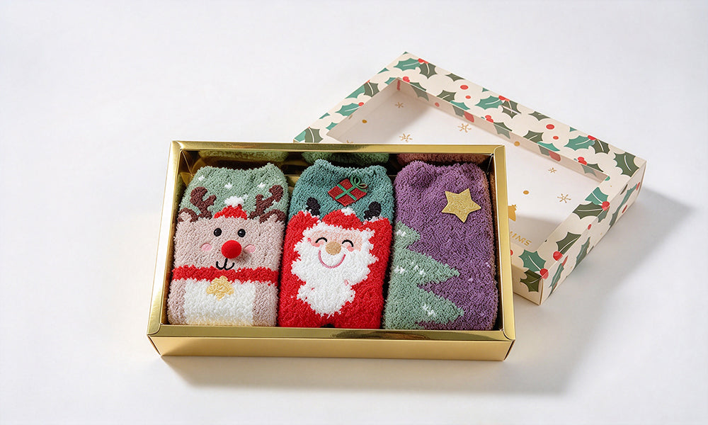 Winter Thickened Christmas Sock Gift Box for Women One Size