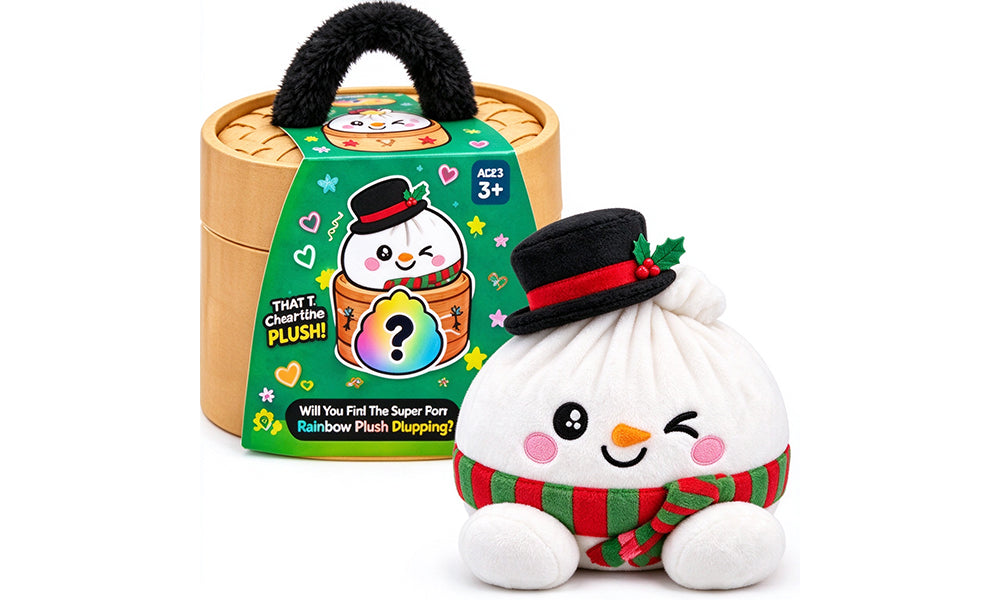 Plush Dumpling Squishy Toy with Steamer and 4 Christmas Style Options