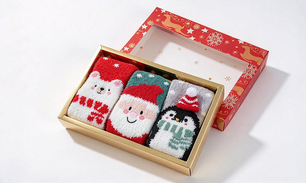 Winter Thickened Christmas Sock Gift Box for Women One Size