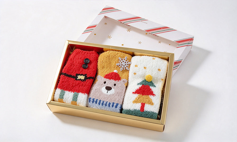 Winter Thickened Christmas Sock Gift Box for Women One Size