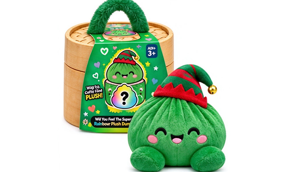 Plush Dumpling Squishy Toy with Steamer and 4 Christmas Style Options
