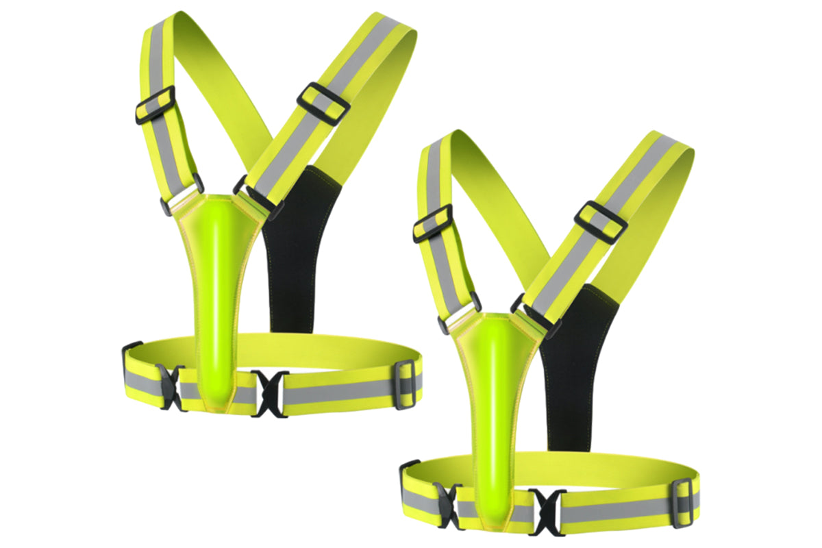 2PCS LED Reflective Vest for Night Running Cycling – High Visibility Safety Vest