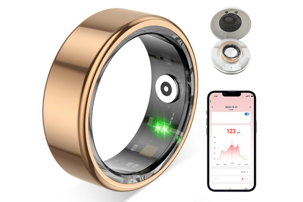Smart Health Ring with Charging Case Sleep Tracking Waterproof