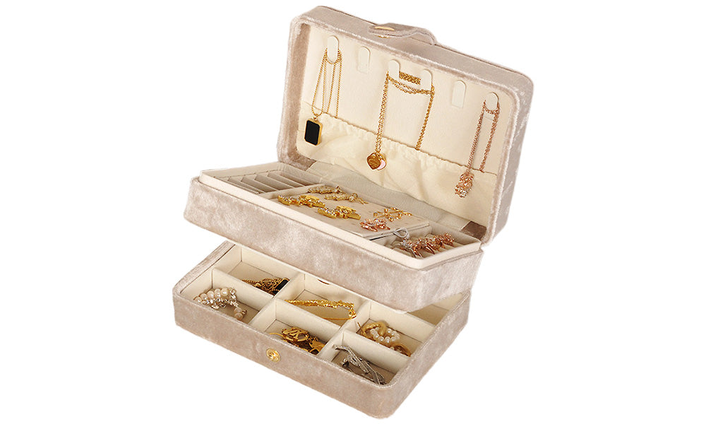 Jewelry Box Portable Storage Organizer for Rings Necklaces Earrings