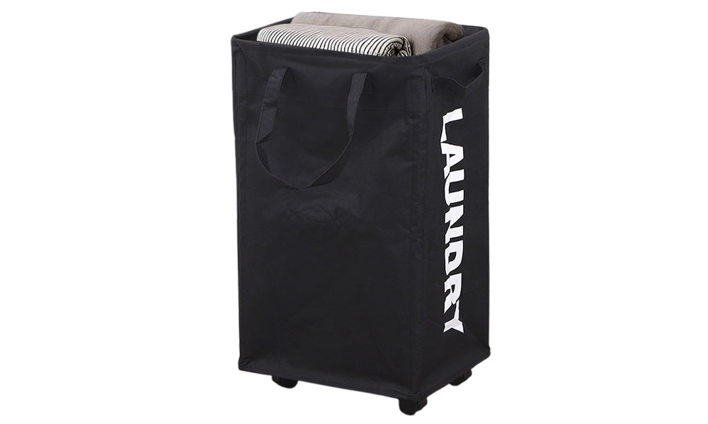 Rolling Narrow Tall Laundry Basket with Wheels for Bathroom and Laundry Room