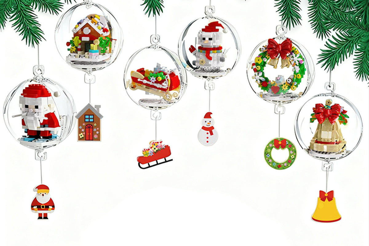Christmas Tree Ornaments Building Blocks Christmas Santa Nutcracker Xmas Ornament