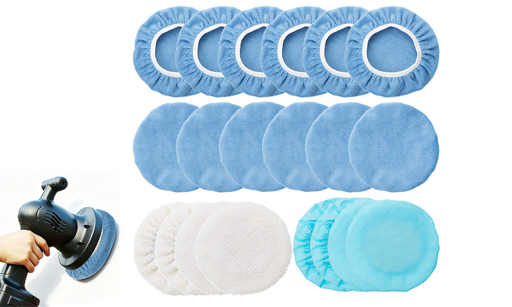 20 Piece Car Detailing Cleaning Polishing Pad and Fiber Cloth Set