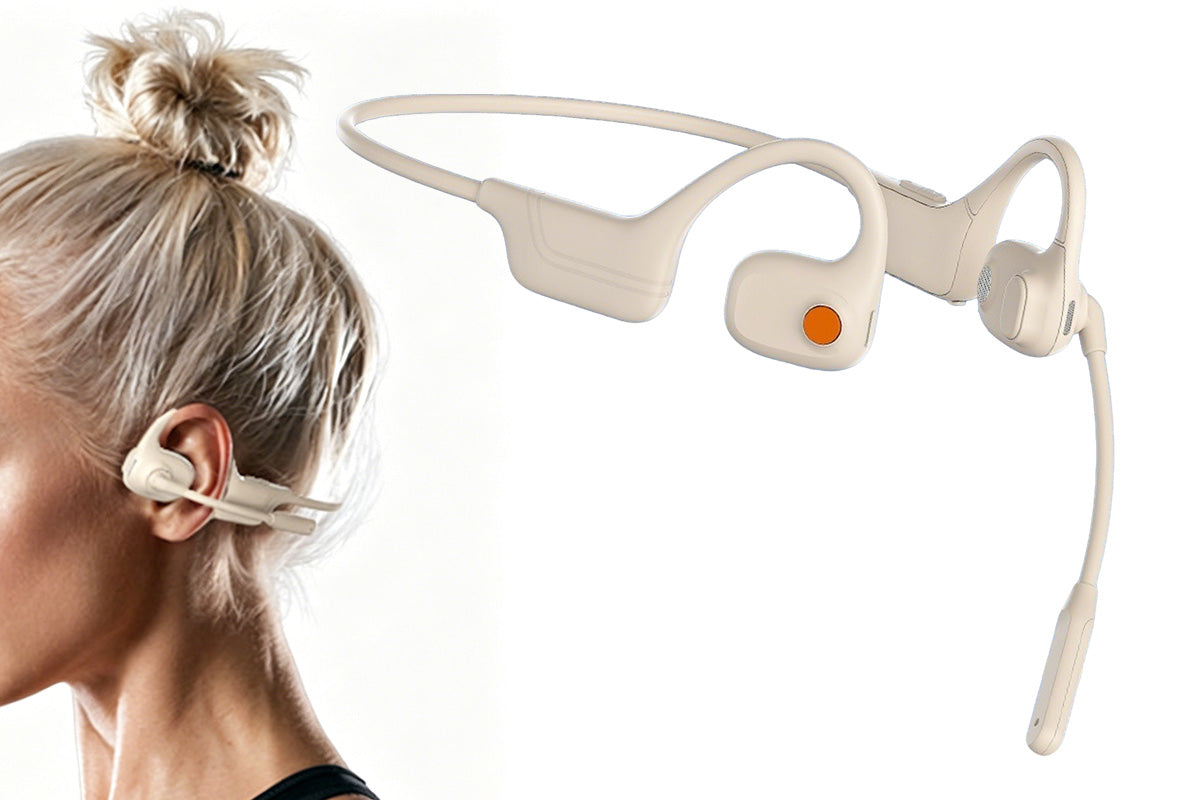 Open Ear Air Conduction Bluetooth Headphones with Noise Canceling Mic for Sports Office