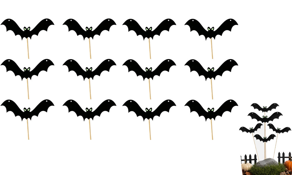 6/12 PCS Halloween Bat Garden Stakes