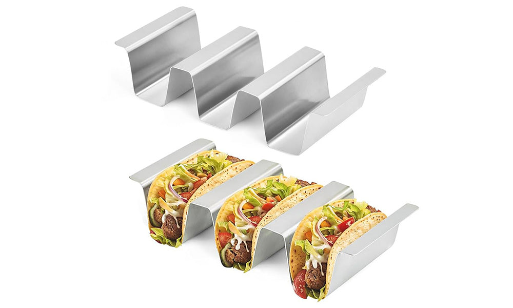 1 or 2 Stainless Steel Taco Holder Stand Wave Shaped Taco Tray for Dishwasher and Oven