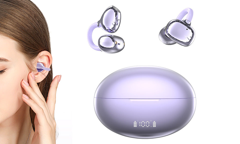 Bluetooth Open Ear Clip-On Earbuds Wireless Headphones for Sports
