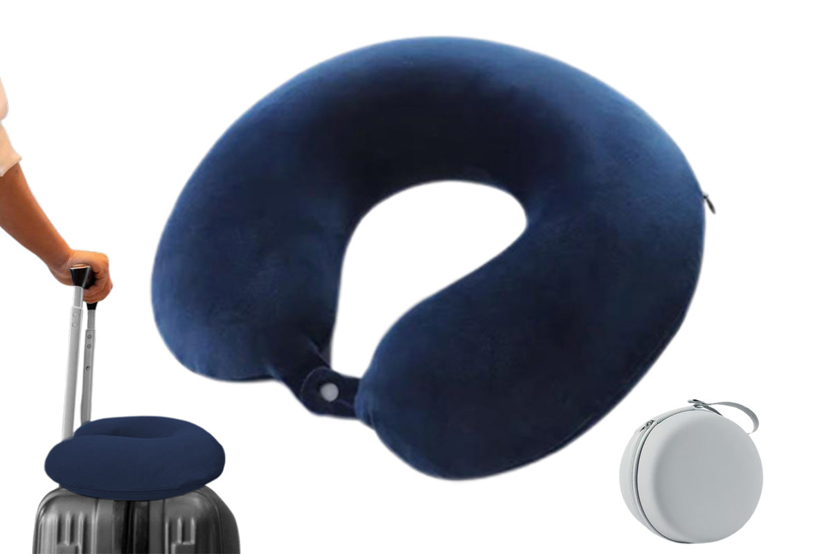 Travel Pillow Memory Foam U Shaped Neck Pillow with Storage Case for Airplane Chair