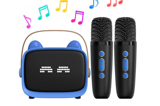 Mini Karaoke Machine with 2 Wireless Microphone Christmas Gift