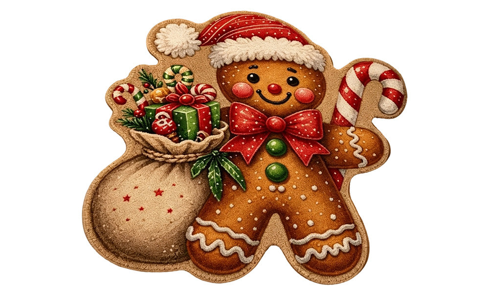 Soft Christmas Velvet Floor Mat with Non Slip Dot Backing
