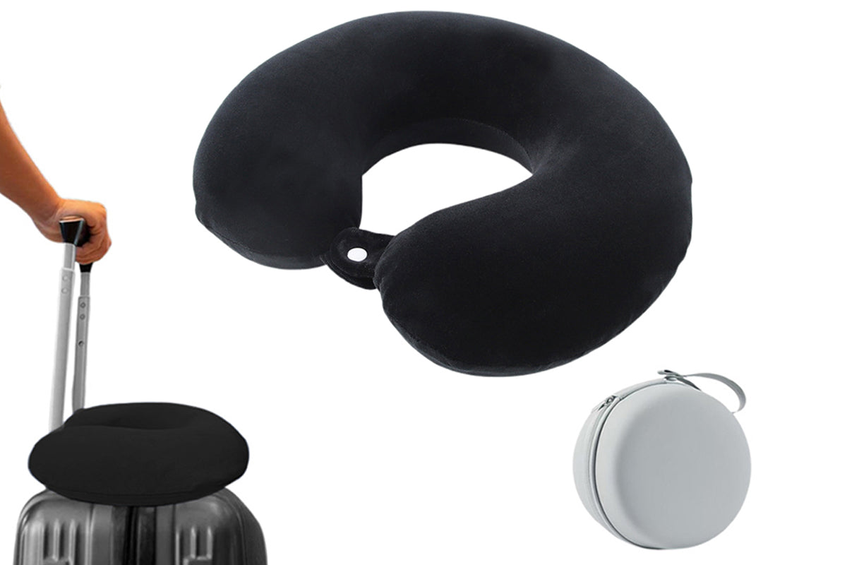 Travel Pillow Memory Foam U Shaped Neck Pillow with Storage Case for Airplane Chair