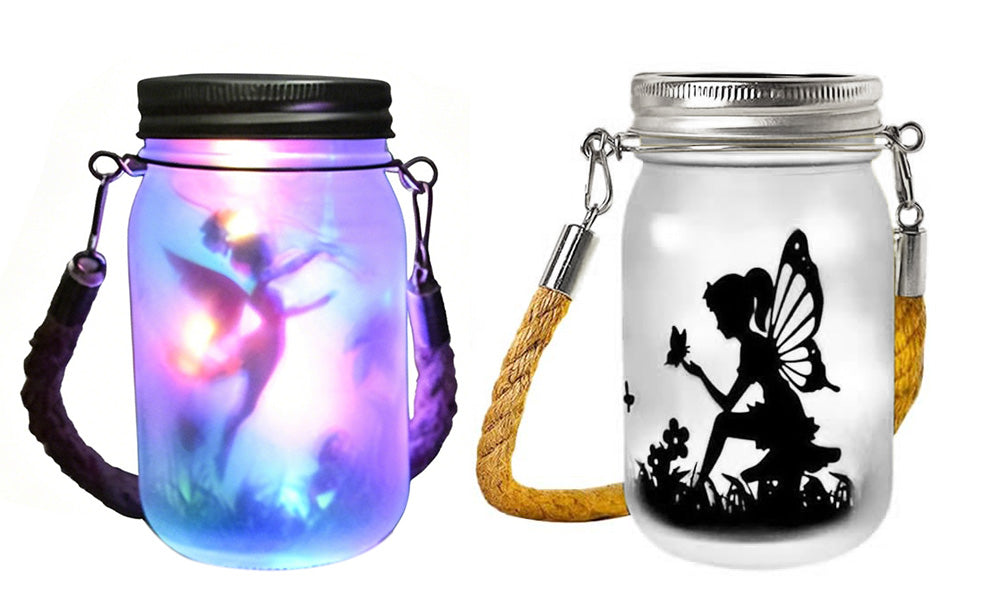 2Pcs Solar Fairy Jars Outdoor Garden Decorative Lights