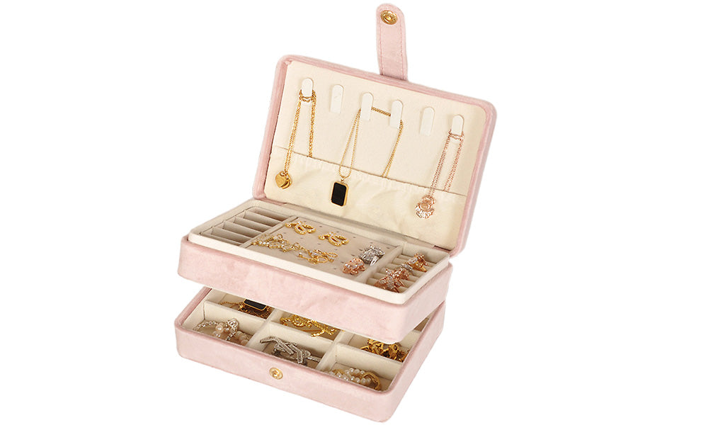 Jewelry Box Portable Storage Organizer for Rings Necklaces Earrings