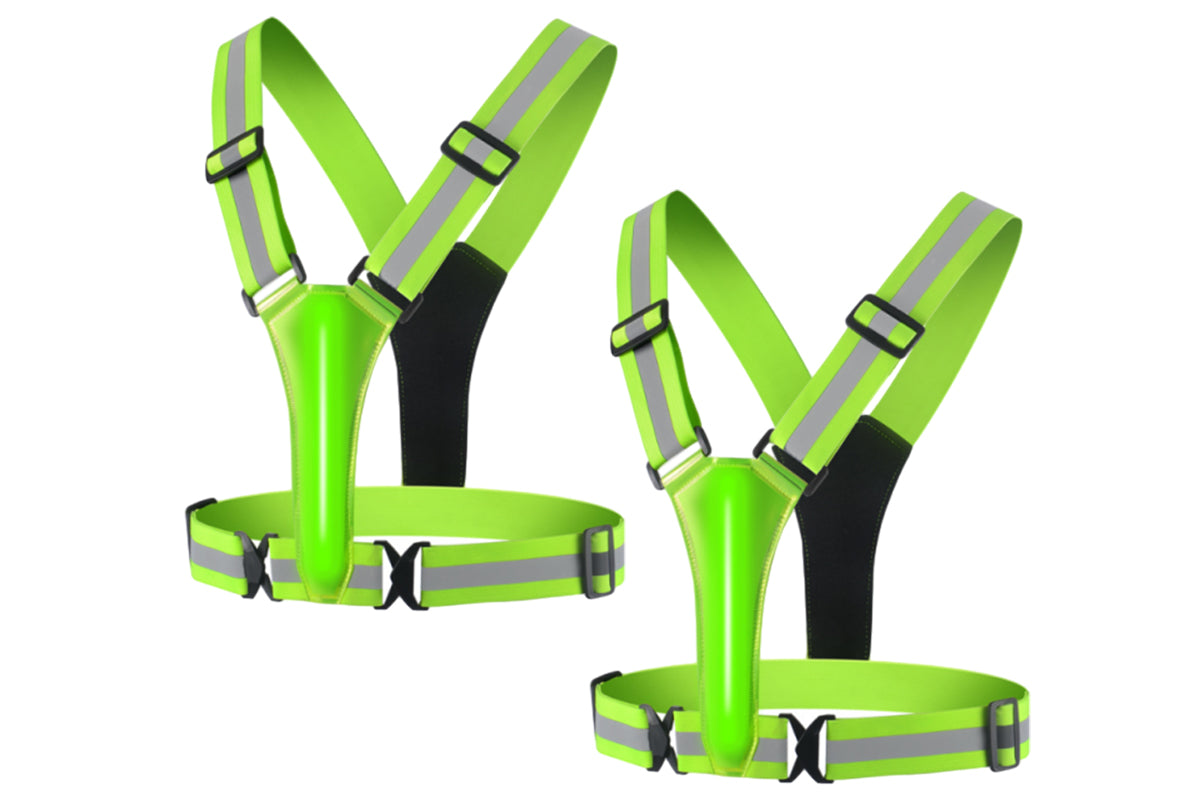 2PCS LED Reflective Vest for Night Running Cycling – High Visibility Safety Vest