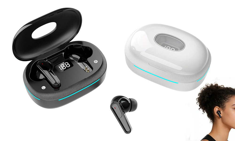 Wireless Bluetooth Earbuds with LED Display Noise Reduction and Touch Control