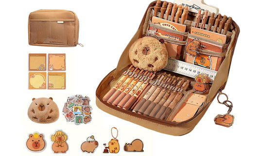 Cartoon Capybara Pencil Case Large Capacity Oxford Cloth Pen Bag