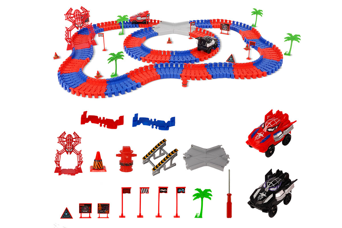 212Pcs Set Spider Race Track Toys for Kids Christams Birthday Gift