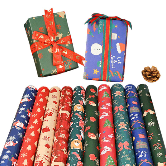 10 Sheets Christmas Wrapping Paper Xmas Present Wrap Paper