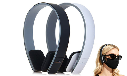 Bluetooth Over Ear Sports Headphones with Mic and 3.5 mm Audio Tags
