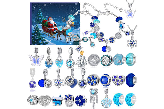 31-Day Advent Calendar Necklace Bracelets for Girls DIY Jewelry Making Kit