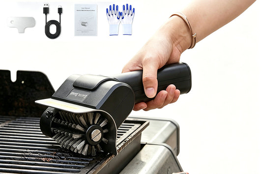 Cordless Electric Grill Brush BBQ Cleaner with 2000mAh Battery and 600rpm for Outdoor