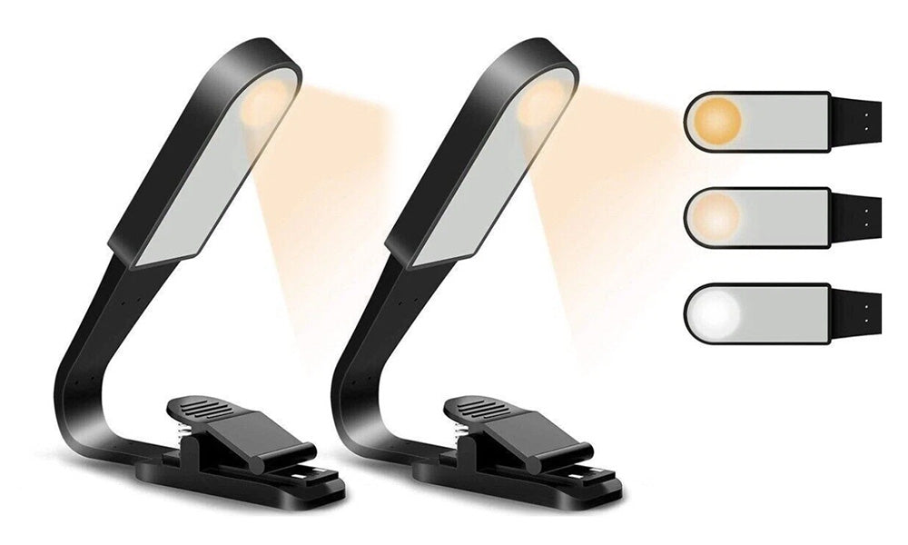 1/2PCS Clip On Book Light USB Rechargeable Reading Light with Touch Control