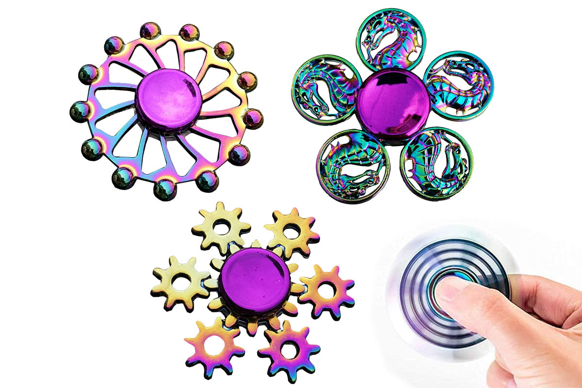 Rainbow Alloy Fidget Spinner Tri-Wing Hand Spinner