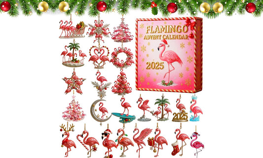 2D Flat Advent Calendar Surprise Box Flamingo Theme Christmas Gift